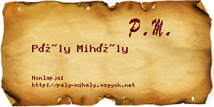 Pály Mihály névjegykártya