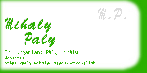 mihaly paly business card